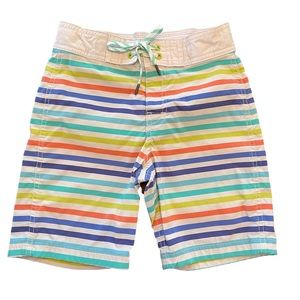 J.CREW CREWCUTS Boys Printed Board Short Swimsuit | Multi Stripe | Size 7